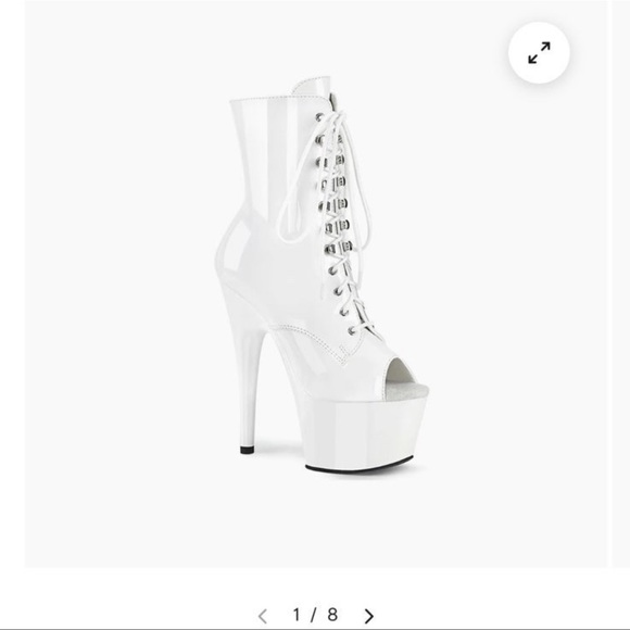 NEW Pleaser Adore-1021 Lace-Up Front Ankle Boots Pole Dance New in Box - Picture 1 of 10